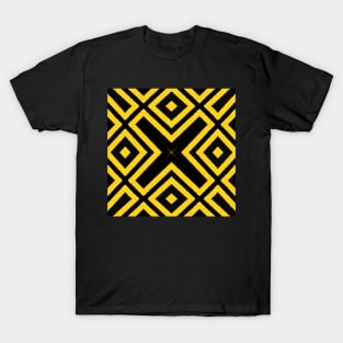 HIGHLY Visible Yellow and Black Line Kaleidoscope pattern (Seamless) 5 T-Shirt